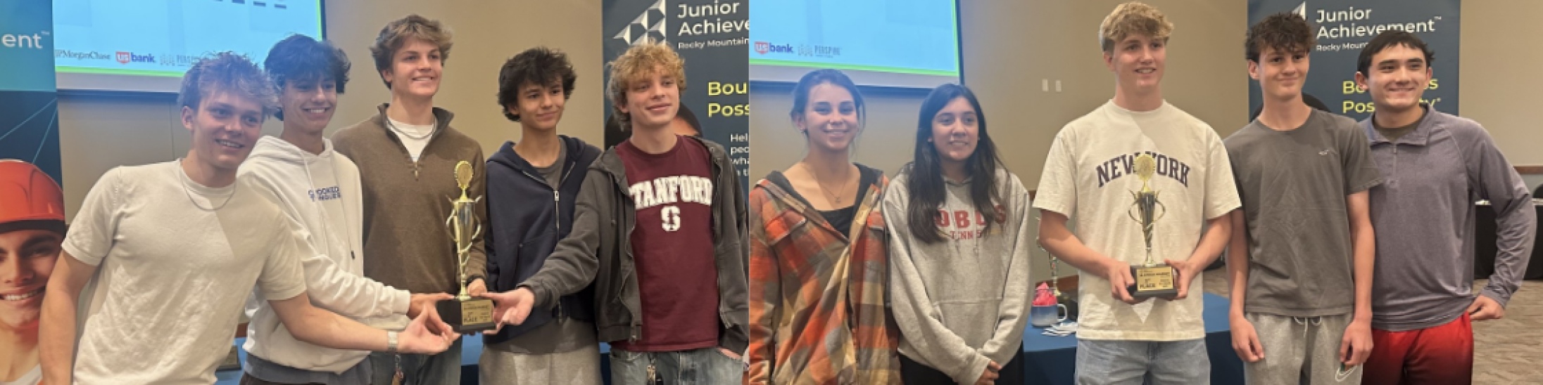 The Rocky Business Department had 115 students compete in the Junior Achievement Stock Market Challenge on November 13th. The challenge is a live, fast-paced simulation where students manage a mock investment portfolio. Competing in teams, students buy and sell fictional stocks over a simulated period, aiming to achieve the highest return on their initial investment while reacting to breaking market news. 