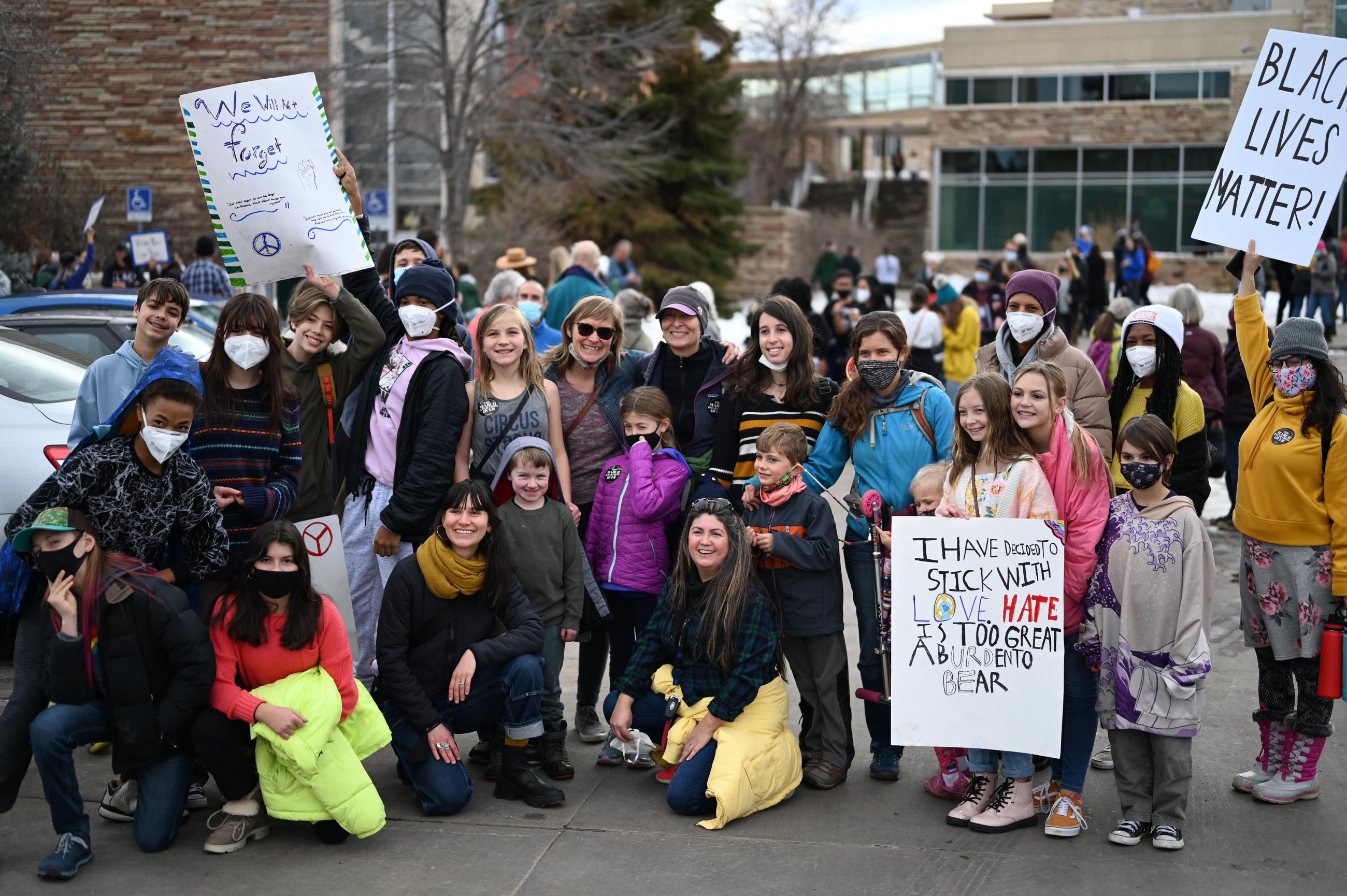 MLK March with Mountain Sage School and Rocky Mountain High School.
