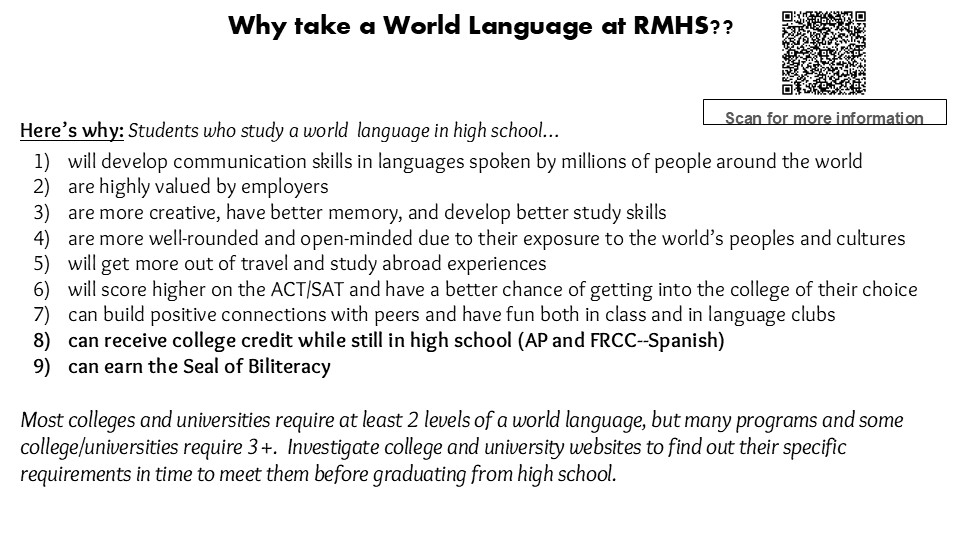 Why take a World Language at RMHS?