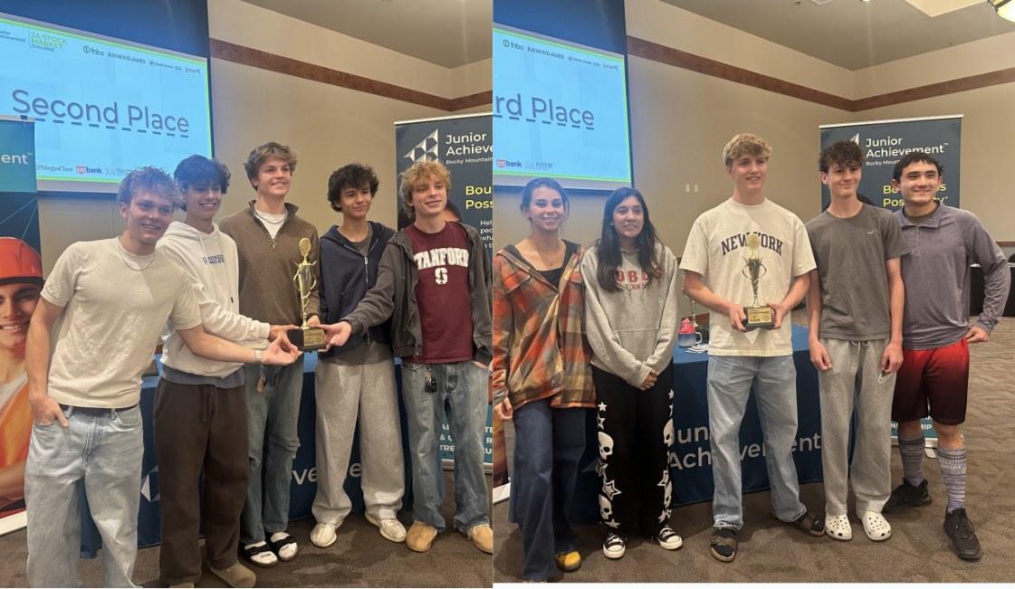 The Rocky Business Department had 115 students compete in the Junior Achievement Stock Market Challenge on November 13th. The challenge is a live, fast-paced simulation where students manage a mock investment portfolio. Competing in teams, students buy and sell fictional stocks over a simulated period, aiming to achieve the highest return on their initial investment while reacting to breaking market news. 